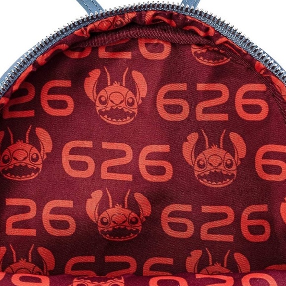 NWT- Loungefly Disney Stitch Experiment Womens 626 Faux Leather Mini BackPack - Picture 12 of 15